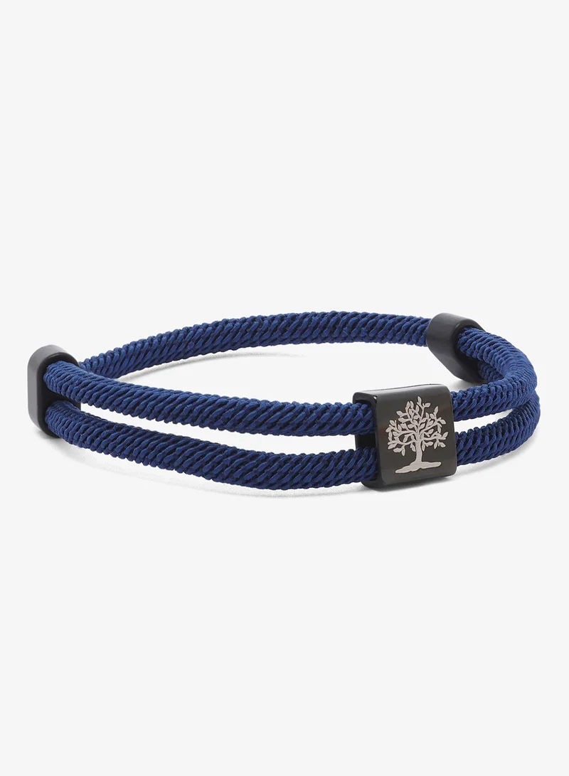 Seventy Five Handmade Braided Rope Bracelet With Stainless Steel Tree Of Life Square Charm